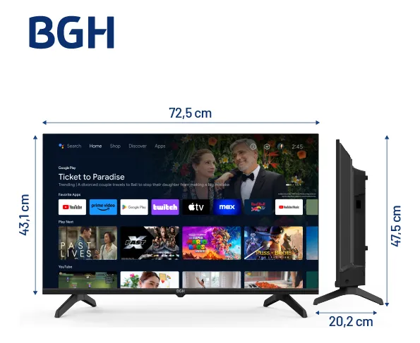 smart tv bgh 32" hd android tv b3225s5a