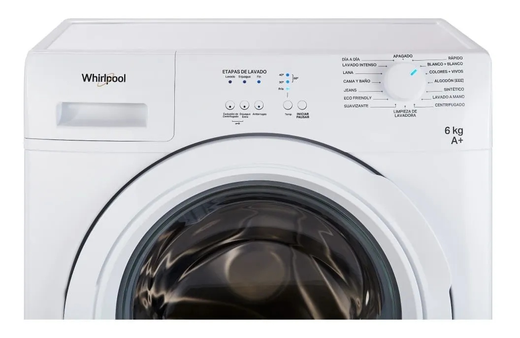 lavarropas automático whirlpool 6kg wnq06abdwa
