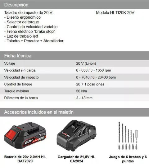 ti20k-spec-db17e39bdc3369a2dc17176045340177-480-0 Taladro Percutor Inalámbrico Daihatsu 20V